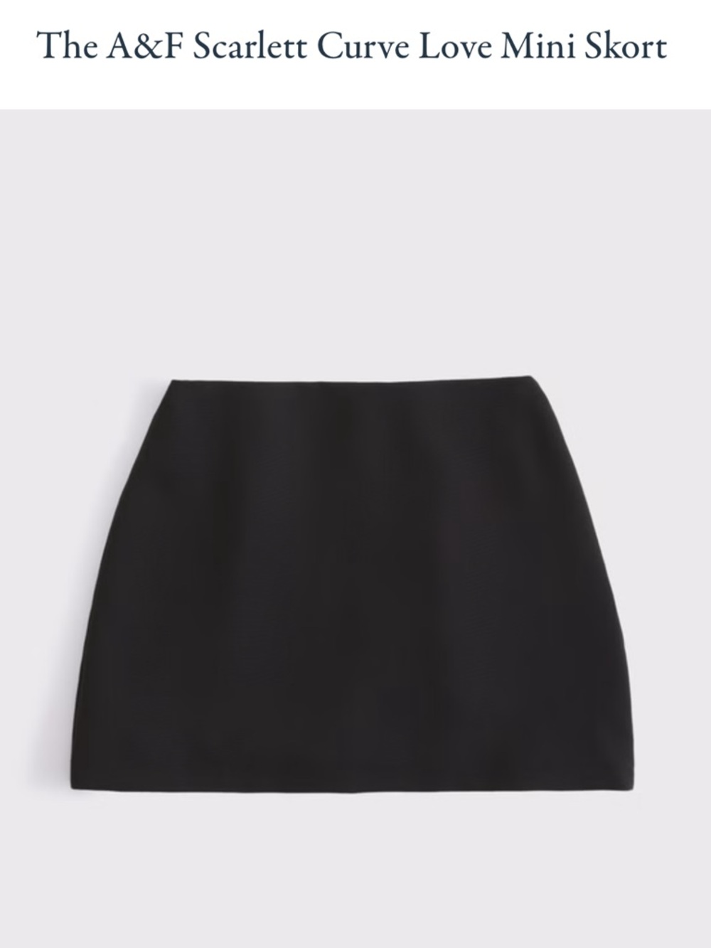 Abercrombie & Fitch Black Scarlett Curve Love Mini Skort